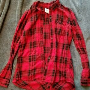 Bass Extra Long Flannel Shirt Dress. Size Medium. Button up lower back.